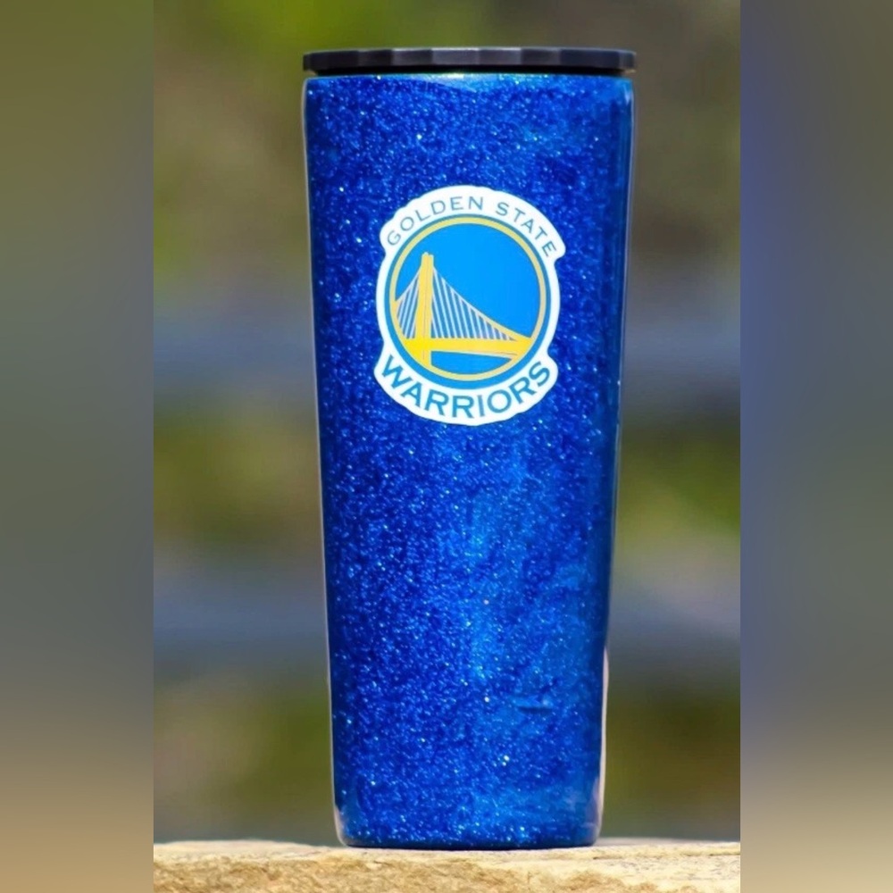 34 Oz Tumbler Twist Lid Straw Tumbler NBA Golden State Warriors Glitter